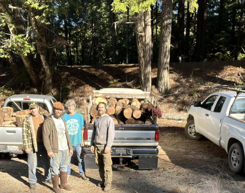 Community firewood stacked and ready
